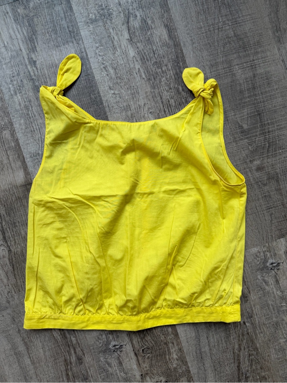 Zara Bright Yellow Knot-Shoulder Tank Top